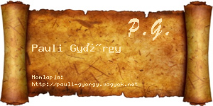 Pauli György névjegykártya