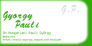 gyorgy pauli business card
